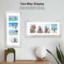 Hongkee 8x20 Picture Frame Set of 2, Distressed White Wood Frame with Tempered Glass Collage Frame, Display Pictures Four 4x6 With Mat or 8 x 20 Without Mat - Horizontal or Vertical Wall Mounting