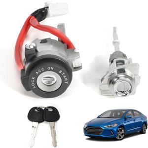 Ignition Switch & Door Lock Cylinder Assembly Fit for Hyundai Elantra, 2015-2020#Replace 81905-F2000 81910-F0000 with 2 Keys