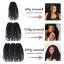 Miracle Knots Human Hair Pre-Separated Feather Crochet Hair Extensions, Afro Kinky Curly Crochet Hair for Black Women Natural Color 18 Inch 60g
