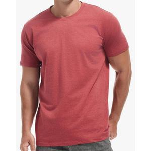 Men’s Premium Heather Crew Neck Tshirt Ring-Spun Cotton Blend Tee Lightweight Classic Athletic Fit Short Sleeve Plain T-Shirt L