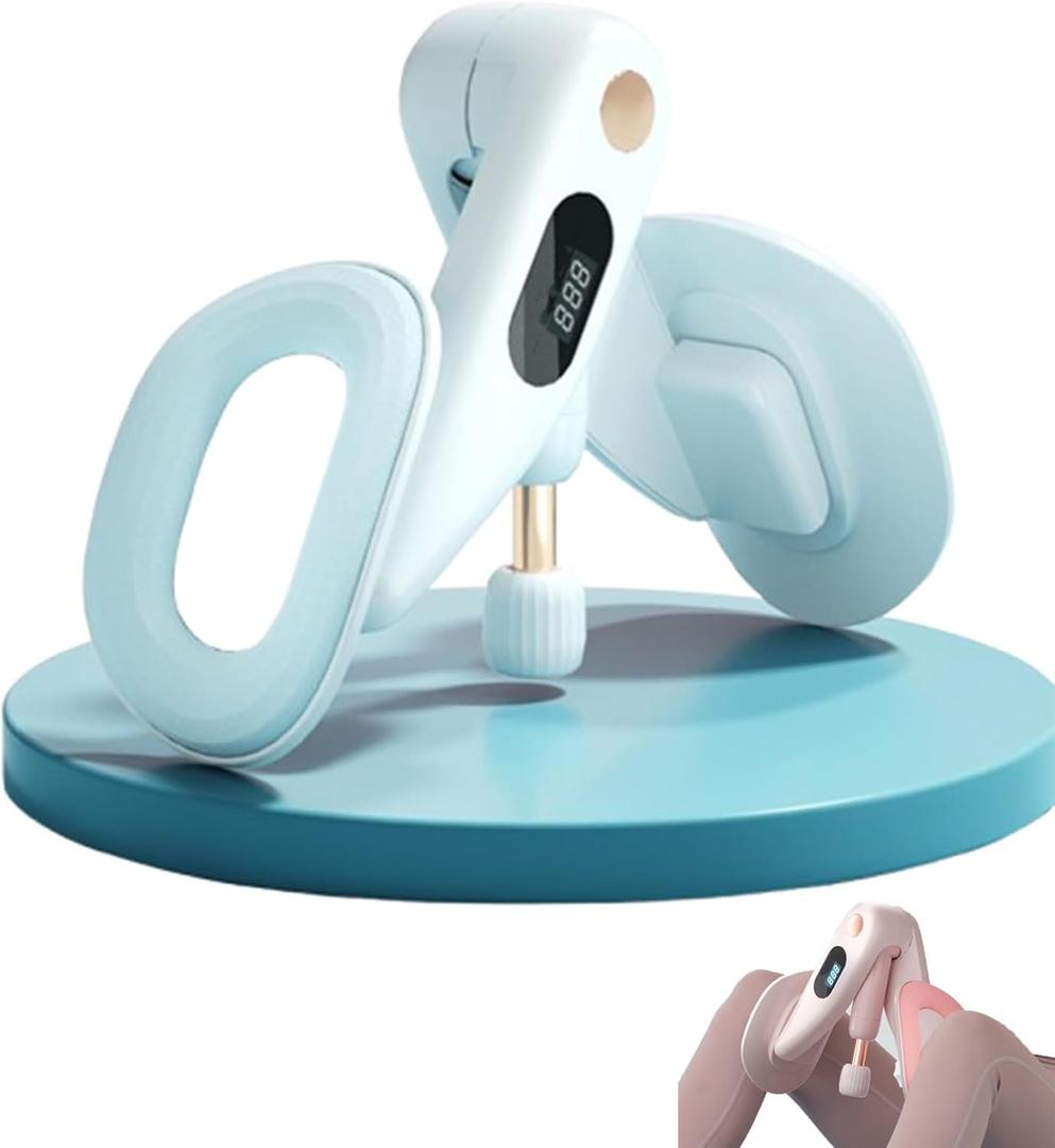 2025 Upgraded Inner Thigh Exerciser, Pelvic Hip Trainer with Counter, LED Display for Women, Adjustable Resistance, 360 Hip Trainer for HIPS & Glutes Workout, Blue 