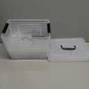 6 Quart Clear Storage Latch Box/Bins, 6-Pack Plastic Container with Latches and Lid