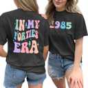 in My Forties Era Shirt for Women 41th Birthday Shirt Birthday Party Short Sleeve 1985 Shirt Birthday Gift Tee Top (XX-Large, Grey)