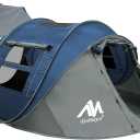 4 Person Pop Up Tents for Camping - AYAMAYA Upgraded Large Size & Skylight & Removable Rainfly & 2 Doors & Waterproof Instant Family Tents, Automatic Easy Up Tent with Poles for Camp, Travel, Beach
