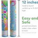 Biodegradable Confetti Poppers Cannon | 2 Pack | Multicolor | Party Poppers for Graduation, Birthday, Wedding | Alternative to Fireworks Smoke Bombs | Launches 25 ft | 12 inch | TUR Party Supplies
