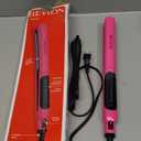 REVLON Ceramic Coated 1 Inch Flat Iron - Hair Straightener Helps Fight Frizz & Enhances Shine for Sleek Styles or Loose Waves, Travel Ready Flat Iron (Pink)