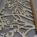 CHDITB Wooden Tree of Life Framed Wall Art(Set of 3, 16"x32"), 3 Panel Rustic Birch Green Leaves Hollow Laser Cut Artwork Decor, Modern Family Tree Wall Sculpture for Living Room Bedroom