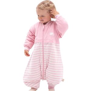 Baby Early Walker Sleeping Bag with Feet Detachable Sleeve Wearable Blanket Spring&Autumn (Up to 34"(height of child), (1.5 Tog for 68-77)pink)