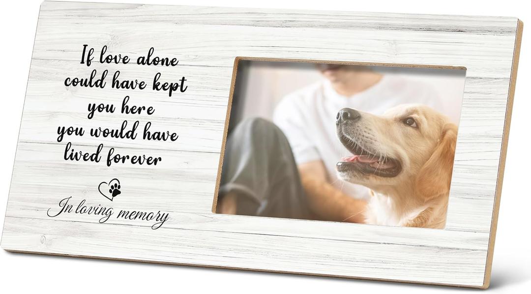 SRADMO Pet Memorial Photo Frame - 12x6, Cat & Dog Frames for Loved Ones Lost, Picture Frame for Pet Remembrance