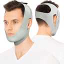 OHELEEP Anti Snore Chin Strap for CPAP Users, Snore Stopper Adjustable, Chin Strap for Sleeping Comfortable Stop Snoring Solution, Anti Snoring Devices Breathable and Reusable, Green, M+1