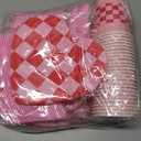 FYSUIMU 175 Pcs Valentine's Day Party Supplies Kit Tableware Set Red Pink Heart Shaped Plaid Disposable Dinnerware Paper Napkin Plate Cup Spoon Fork Knife for 25 Guest Wedding Party Favor