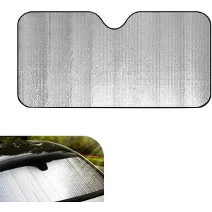 Car Front Windshield Sun Shade, 55.1" x 27.5" Reflective Heat Blocking & Sun Protection Visor, Foldable Protector Cover Dashboard & Interior, Privacy Shade for Most Cars SUVs (Silver)