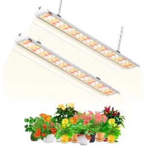 SZHLUX LED Grow Light 4ft 140W (270W, 800W Equivalent) for Indoor Plants, Super Bright Full Spectrum Sunlight Plant Light, LED Grow Light Strips, Linkable Growing Light Fixture - 2 Pack (Warm White)