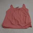 Womens Banded Bottom Scoop Neck Tank Tops Pleated Loose Fit Sleeveless Tops Summer Outfits (Large, Coral)