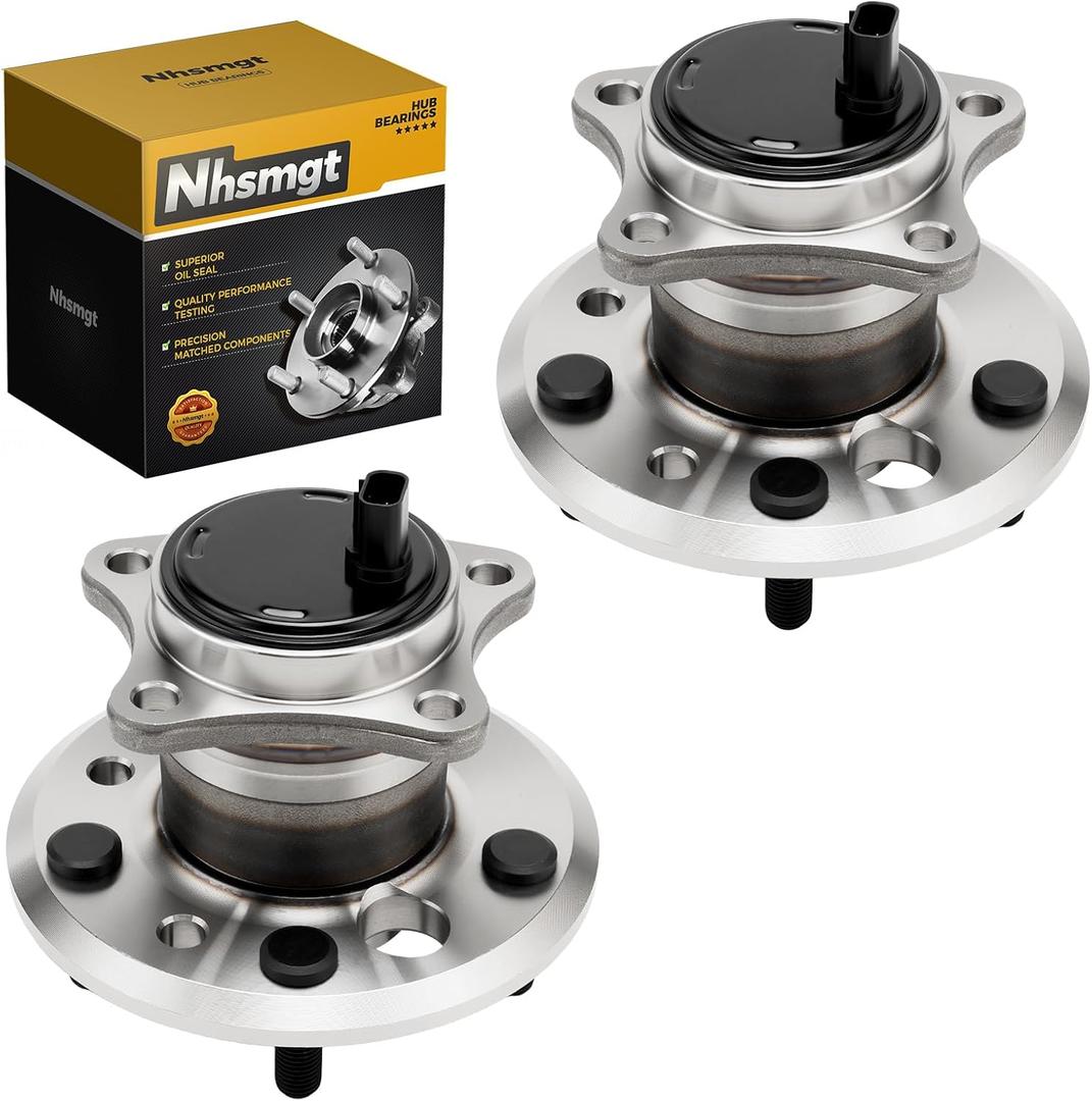 2X Rear Wheel Bearing Hub Assembly fit for Toyota Camry 2002-2011, Avalon 2005-2012, for Lexus ES350 2007-2012, Solara 2004-2008, Highlander 2001-03, ES330 ES300 with ABS 512207 512206 5lug
