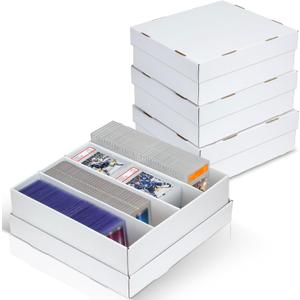 4 Pack Trading Card Storage Box - 4 Rows, Cardboard Storage Box holds 900+ Top Loaders, Graded Card Holder Organizer Case fits PSA/HGA Slabs