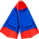 Kids Swim Fins,Short Youth Fins Swimming Flippers,Swim Training Fins for Lap Swimming,for Children Girls Boys Beginners (L[US Women 7.5-9 US Men 6-8 ], Rainbow-FB)