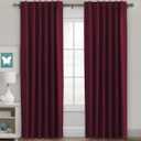 H.VERSAILTEX Christmas Blackout Curtains Thermal Insulated Window Treatment Panels Blackout Drapes for Living Room Back Tab/Rod Pocket Bedroom Draperies, 52 x 84 Inch, Burgundy Red, 2 Panels