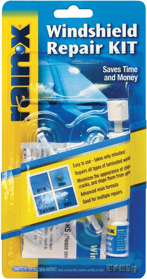 Rain-X 600001 Windshield Repair Kit - Quick and Easy Durable Resin Based Windshield Repair Kit for Chips and Cracks, Good for Round Damage Below 1" in Diameter and Cracks Smaller Than 12" in Length, 2 Pack