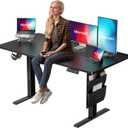 Marsail Standing Desk Adjustable Height, 55x24 Inch Electric Standing Desk with Storage Bag, Stand up Desk for Home Office Computer Desk Memory Preset with Headphone Hook (48x24", Black)