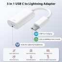 iMangoo for Lightning to USB C Adapter for iPhone 17 17e Air 16 Pro Max 16e 15 Plus, Type C to Lightning Headphones for Carplay Audio Charging Data Transfer Converter for iPad 10 11 A16, 2 Pack