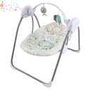 Baby Swing for Infant, Newborn Swing with Music,5 Speed Levels, Timing Setting, Soft Cushion, Foldable Infant Swing for Indoor Outdoor Use 0-9 Months
