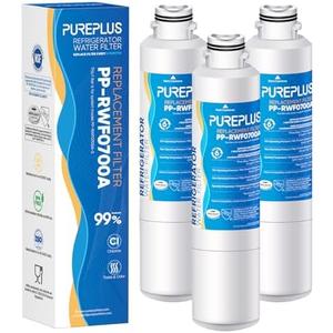 PUREPLUS DA29-00020B Refrigerator Water Filter Replacement for Samsung RF28HMEDBSR, RF263BEAESR, HDX FMS-2, HAF-CIN/EXP, RF4287HARS, RF28HFEDBSR, DA29-00020A, RF261BEAESR, DA97-08006A, 469101, 3PACK