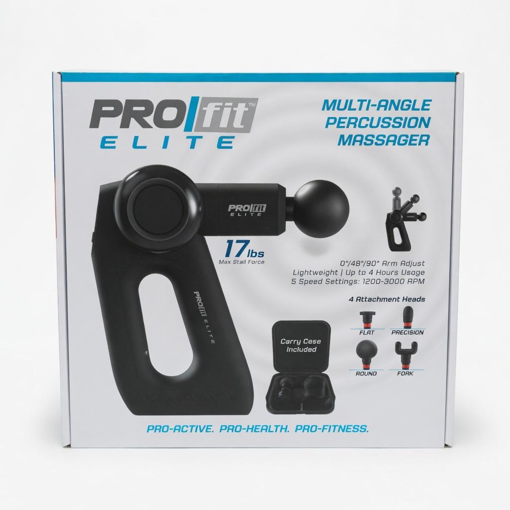PRO/fit Elite, Multi-Angle Percussion Massager, 17 Lbs Max Stall Force, Carry Case Included