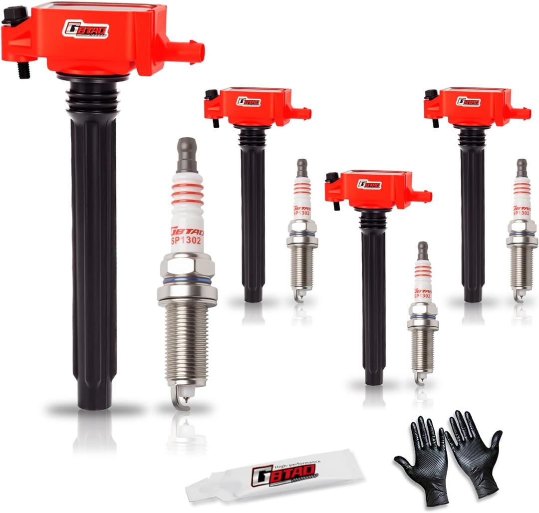 Upgraded Set of 4 Ignition Coil Pack and Spark Plug Compatible with 2.4 L4 2014 2015 2016 2017 2018 2019 Jeep Renegade Cherokee Compass Chrysler 200 Dodge Dart Replace UF751 4469