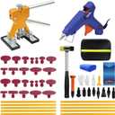 49PCS Dent Puller Kit for Cars, Professional Paintless Dent Repair Kit with Golden Lifter - Small Dent Remover Tool for Car, Hot Glue Dent Puller Kit for Door Dings & Hail Damage