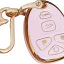 TPU for Chevrolet Key Fob Cover with Keychain Fit for Chevy Suburban Tahoe Traverse Buick Enclave Cadillac Escalade GMC Acadia Yukon Remote Smart Key Shell (Pink) (Pink)