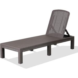Outdoor Chaise Lounge Chair for Pool, Patio Bench Waterproof Sunbed,Mocha, 73.5 inches x 23.5 inches x 11.5 inches