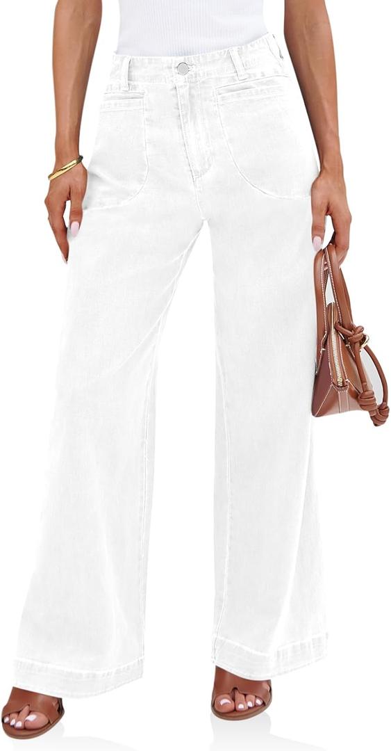 Cicy Bell Womens Wide Leg Jeans High Waisted Stretchy Baggy Loose Denim Casual Pants with Pockets