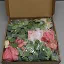 Waipfaru Flower Garland Decorations, 6.07Ft Pink Floral Rose Garland, Artificial Eucalyptus Greenery Vines with Flowers for Wedding Table Runner Centerpieces Backdrop Room Decor (Pink) (1 Pack)