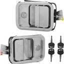 Pair Front Exterior Door Handle Compatible with Freightliner Argo, Century Class, Columbia, Coronado 2003-2014, Left & Right Side Door Handles w/Keys, Replaces 7605201, 7605202