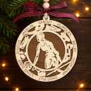 2 x Track And Field Girl Wooden Ornament Layer - Christmas Tree Hanging Decoration - Rustic Farmhouse Holiday Ornament - Unique Double Layer Wood Ornament For Female Athlete Runner Appreciation Decoration