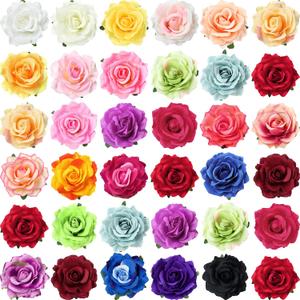 Waydress 30 Packs 4 Inch Flower Hair Clip Rose Hair Accessories Floral Hairpin Brooch Flowers Pin Brooch for Bridal Headpiece Accessories Wedding(28 Colors)