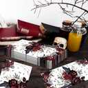 Roses Bat Napkins Halloween Napkins Disposable Halloween Floral Paper Guest Towels for Powder Room Bathroom Wedding Birthday Bridal Baby Shower,120PCs