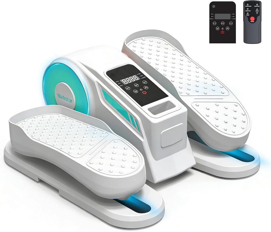 WithStar Under Desk Elliptical Machine, Electric Seated Pedal Exerciser for Seniors & Home Office, Whisper Quiet Motorized Leg Exerciser with 12 Adjustable Speeds, Low Impact Recovery Workout (White)