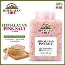 Himalayan Chef Pink Himalayan Salt Coarse Grain, 5 lbs Plastic Jar - Pure, Natural, Kosher, Mineral-Rich, Ideal for Grinder Refills, Cooking, Seasoning (EXP 02/01/31)