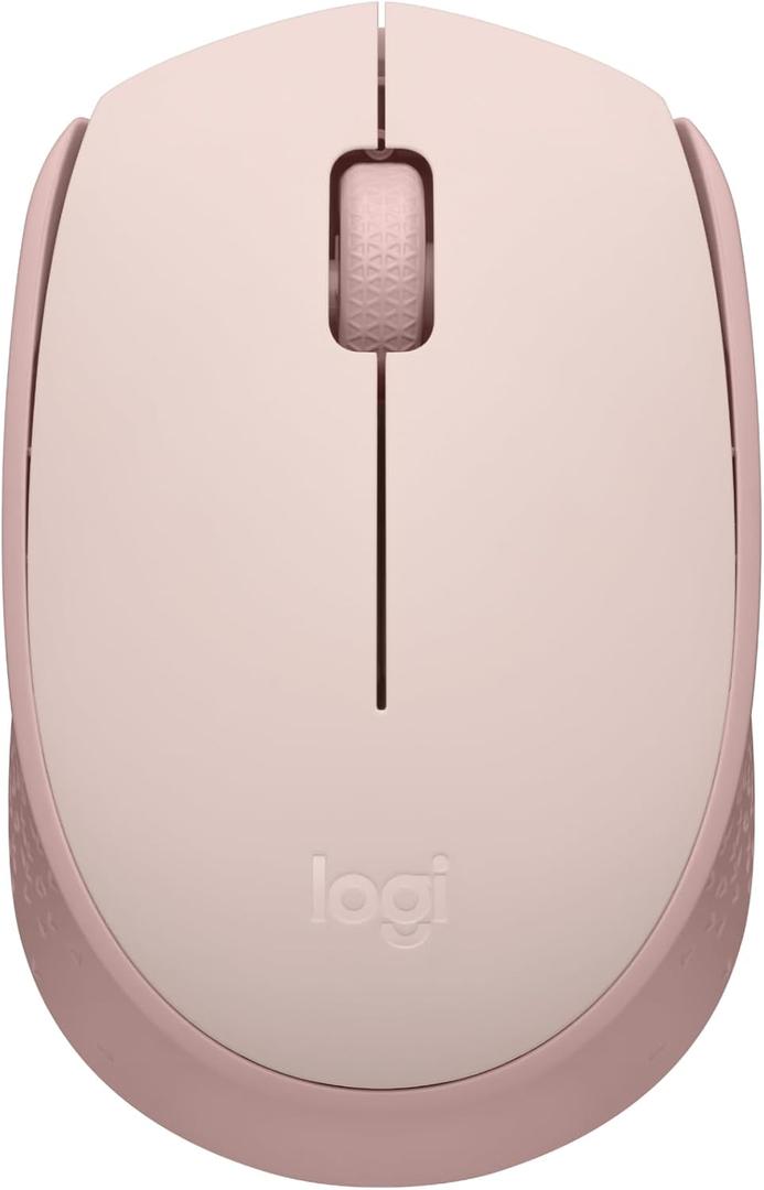 Logitech M170 Wireless Mouse for PC, Mac, Laptop, 2.4 GHz with USB Mini Receiver, Optical Tracking, 12-Months Battery Life, Ambidextrous - Rose