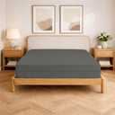 Queen Size Zipper Fitted Sheet 4 Inch Deep Pocket Mattress Cover - 1 Piece Zipper Fitted Sheet Only - 1000 Series Hotel Quality Brushed Microfiber Bottom Sheet Easy Care, Dark GreyQueen Size Zipper Fitted Sheet 4 Inch Deep Pocket Mattress Cover - 1 Piece Zipper Fitted Sheet Only - 1000 Series Hotel Quality Brushed Microfiber Bottom Sheet Easy Care, Dark Grey