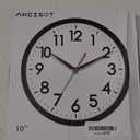 AKCISOT Wall Clock 10 Inch Silent Non-Ticking Modern Clocks Battery Operated - Analog Small Classic for Office, Home, Bathroom, Kitchen, Bedroom, School, Living Room(Black)