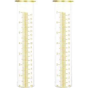 7'' Capacity Rain Gauge Replacement Tube Glass, 2 Pcs