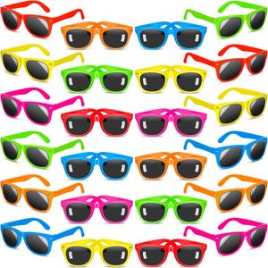 INNOCHEER Party Sunglasses for Kids 24 Pack with UV400 Protection Eyewear Neon Sunglasses for Boys, Girls - Great Gift for Party Favors, Birthday Party and Outdoor Activity