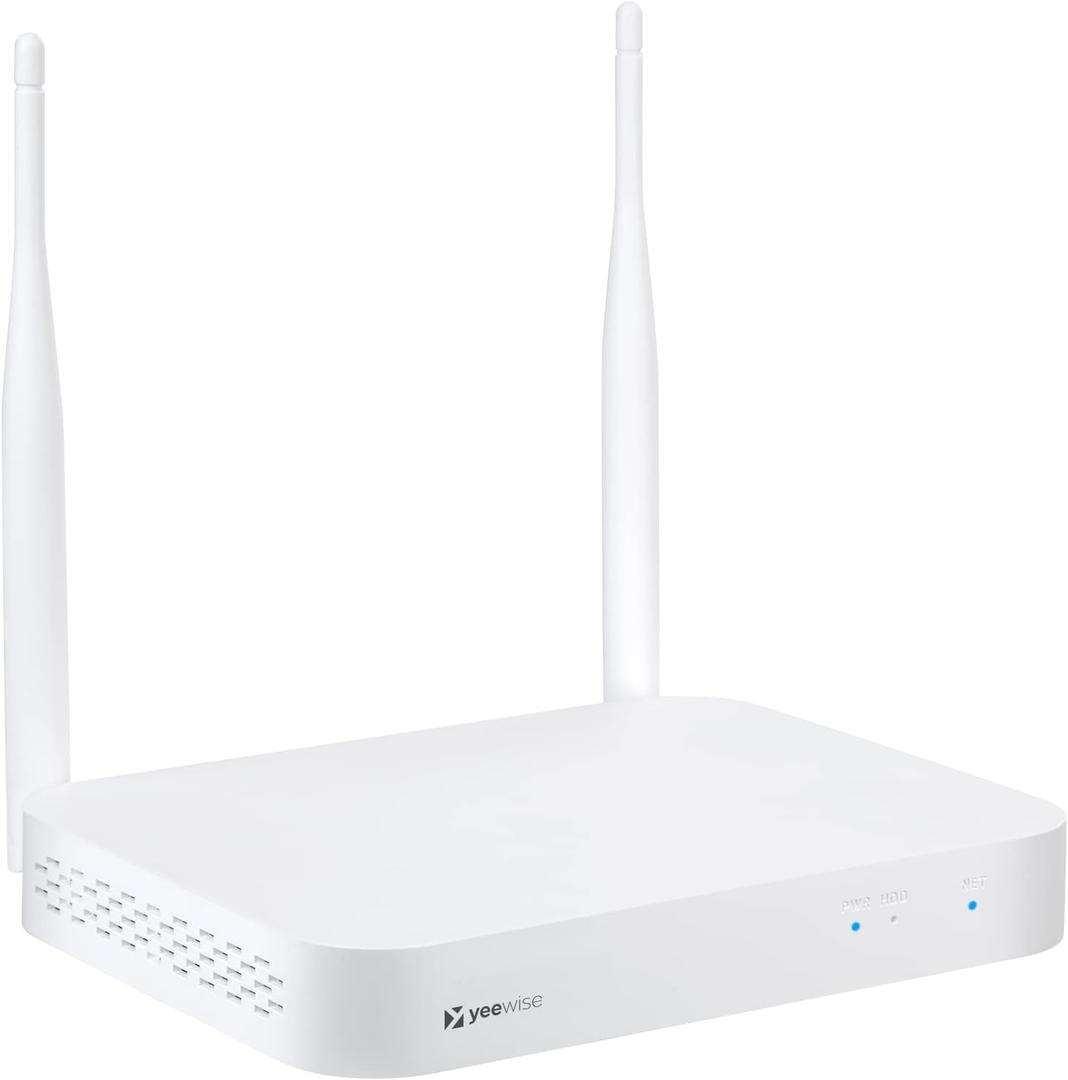 10 Channel 4K 8MP Wi-Fi Network Video Recorder NVR System with Built-in Speaker, Dual Wi-Fi Routers Inside, Supports up to 10 Cameras, Record to HDD or microSD Card, Human Detection