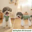 Dog Clothes, Stripe Dogs Shirts for Small & Medium Breeds, Pet Tank Top, Breathable Waffle Fabric Puppy Outfit, Shirt for Chihuahua, Yorkie, Dachshund, Corgi (Green, XLarge)
