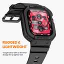 amBand E1 Sport Case Band for Apple Watch Ultra 3/2/1 & SE 3/2/1 & Series 11 10 9 8 7 6 5 4 3 49mm 46mm 45mm 44mm 42mm 41mm 40mm 38mm, Shockproof & Scratch Resistant Rugged Bumper for Men Women