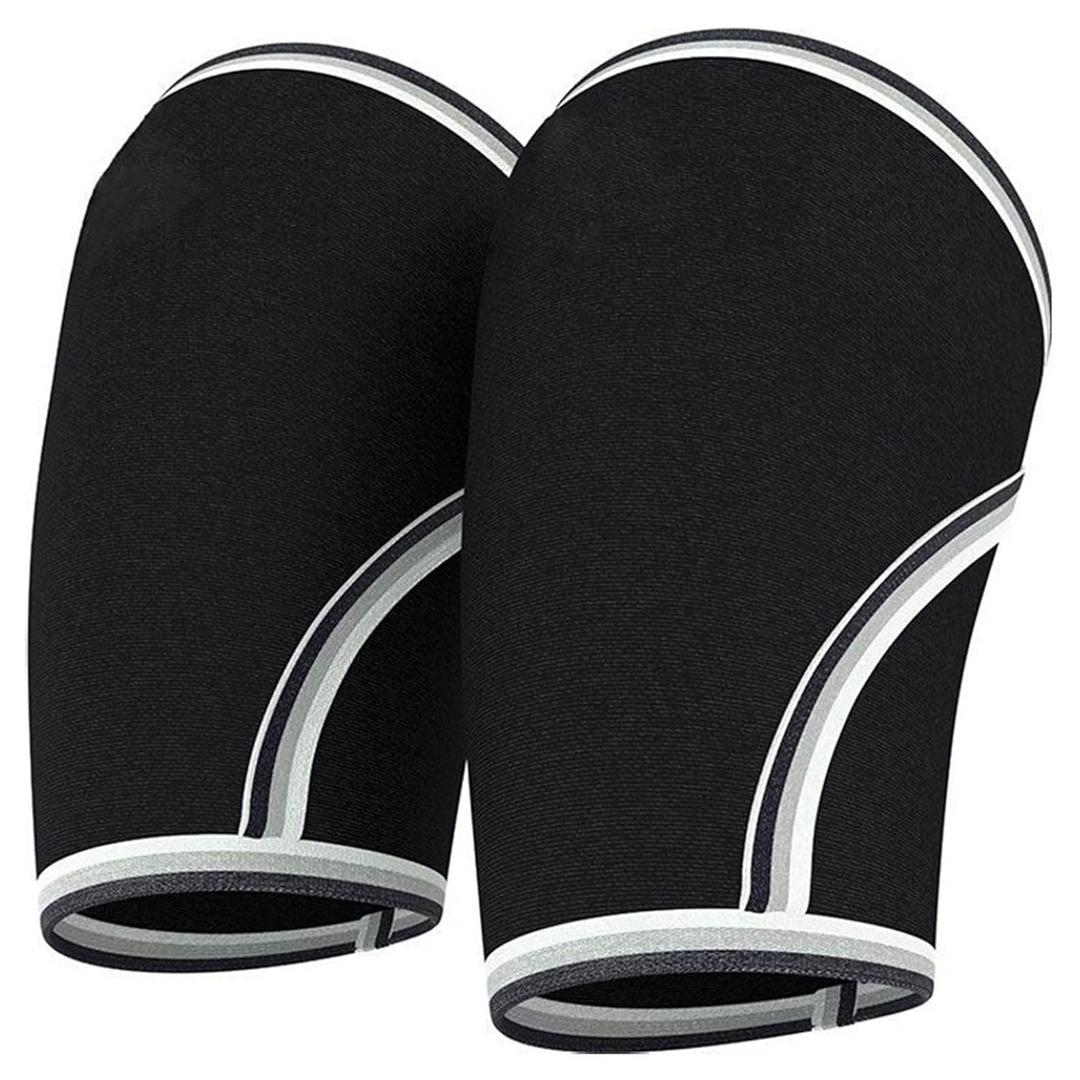 Knee Sleeves Weightlifting Compression Brace Elastic Pads Weight lifting Support Men Women(Large, BLACK)