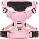 HEELE Dog Harness, No Pull Adjustable Padded Reflective Harness for Small Medium Large Dogs with Handle for Walking Training, Pink, XL